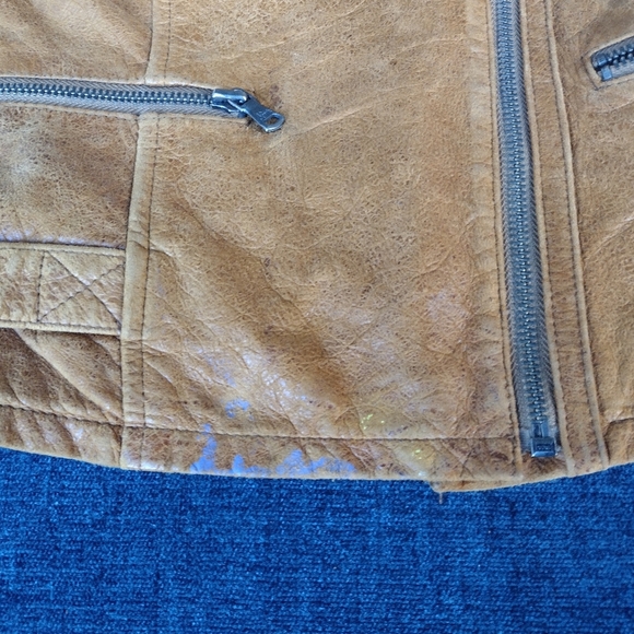 Vintage Women’s Leather Levi’s Motorcycle Jacket Size XS FLAWS See All Pics - Picture 8 of 16